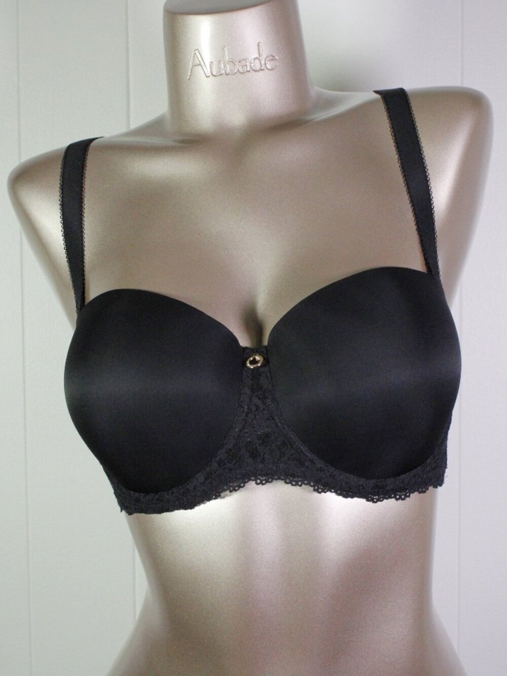 Aubade Paris Sample Lyssence Black Padded Bra with Swarovski Jewel 34E
